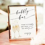 Boho Brautparty Bubbly Bar Sign | Mimosa Bar Poster<br><div class="desc">Dieses Bubbly Mimosa Bar Sign ist mit handgemalten Champagnerflöten ausgestattet und eignet sich hervorragend für die Dusche oder die Blasstation Ihres Events! Text- und Hintergrundfarben sind vollständig editierbar —> klicken Sie auf die Schaltfläche "Weitere Anpassungen",  um sie zu bearbeiten!</div>