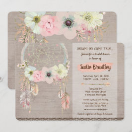 Boho Brautparty-Einladung, Dreamcatcher rustikal Einladung