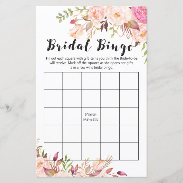 Boho Brautparty Game - Bridal bingo (Vorderseite)