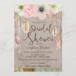 Boho Brautparty Invite, Tribal Feather Rustikal Einladung