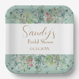 Boho Brautparty Wildblume Blumenpapierplatte Pappteller