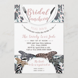Boho Bridal Luncheon Dusche Frühjahr Einladung