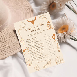 Boho Bride & Groom trivia Brautparty Card Ankündigung