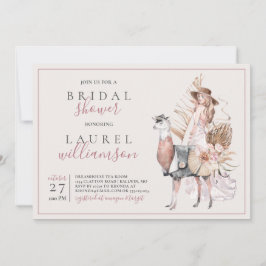 Boho Bride und Formal Llama Brautparty Einladung