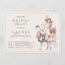 Boho Bride und Formal Llama Brautparty Einladung