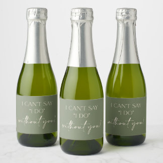 Boho Bridesmaid Proposition Mini Étiquette Champag