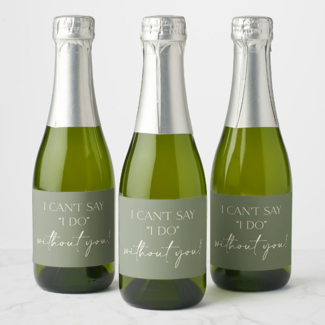 Boho Bridesmaid Vorschlag Mini-Champagne-Label (Flaschen)
