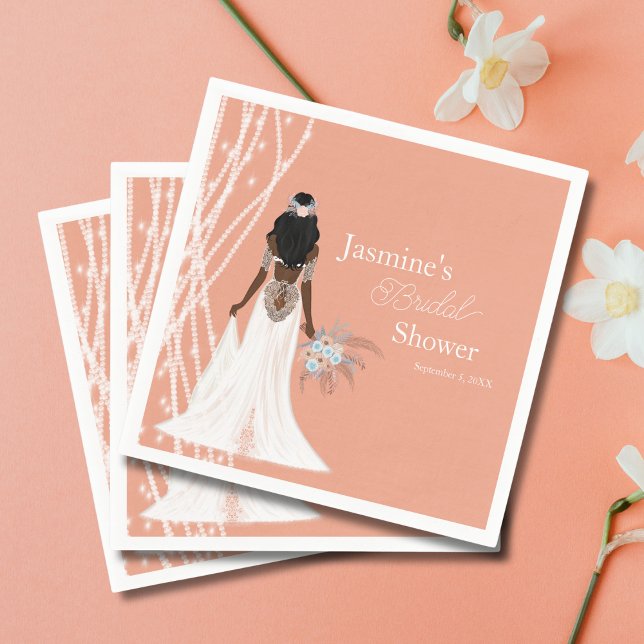 Boho Bridge mit Perlen und Blume Brautparty Serviette (Von Creator hochgeladen)