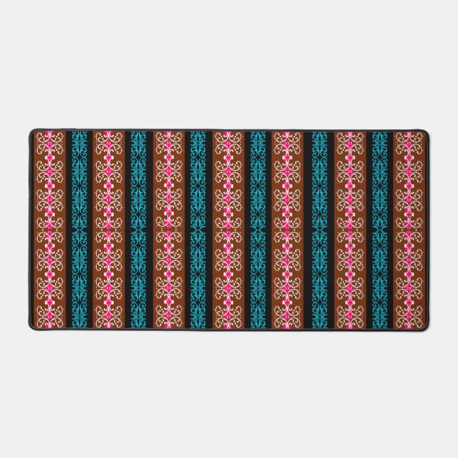 Boho Brocade Stripe Schreibtischunterlage (Vorderseite)