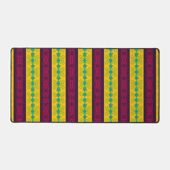 Boho Brocade Stripe Schreibtischunterlage (Vorderseite)