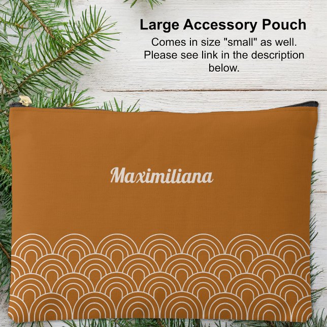 Boho Brown - Arches Glam Large Accessory Pouch Zubehörtasche (Boho Brown - Arches Glam Large Accessory Pouch by Leapfroglisics Shop)
