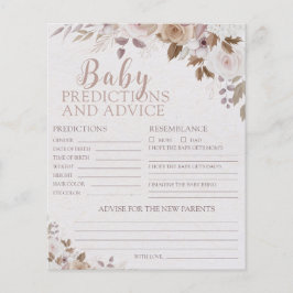 Boho Brown Beige Baby Predictions and Advice Cards