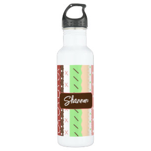 Boho Brown, Burgund, Green und Mauve Whimsical Edelstahlflasche