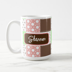 Boho Brown, Burgund, Green und Mauve Whimsical Kaffeetasse