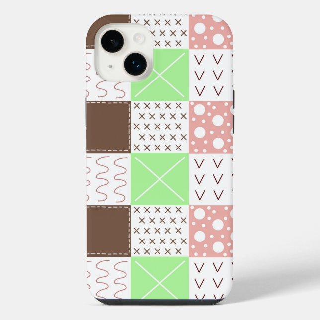 Boho Brown, Burgund, Green und Mauve Whimsical Sp. iPhone 14 Plus Hülle (Rückseite)