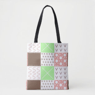 Boho Brown, Burgund, Green und Mauve Whimsical Tasche