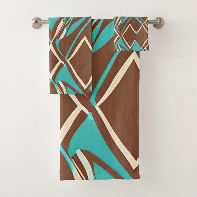 Boho Brown et Turquoise Motif de formes géométriqu (En situation)