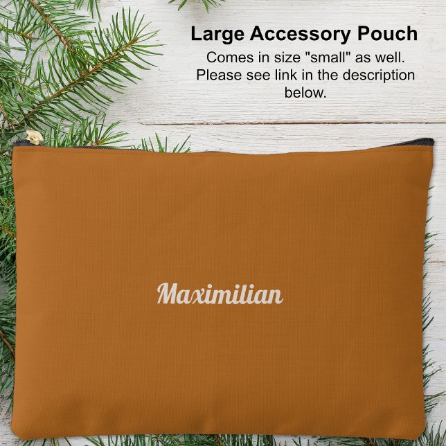 Boho Brown - Solid Large Accessory Pouch Zubehörtasche (Large Accessory Pouch - Boho Brown - Solid by Leapfroglisics Shop)