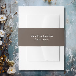 Boho Brown und Cream Wedding Einladungsbanderole