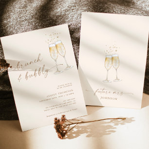Boho Brunch & Bubbly Bridal Dusche Einladung