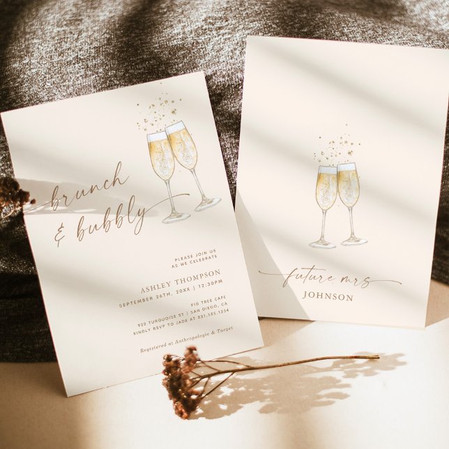 Boho Brunch & Bubbly Invitation de douche nuptiale (Créateur téléchargé)
