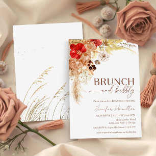Boho Brunch und Bubbly   Terracotta-Brautparty Einladung