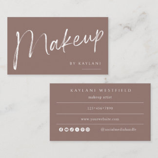 Boho Brushed Makeup Business Card Beauty Artist Visitenkarte