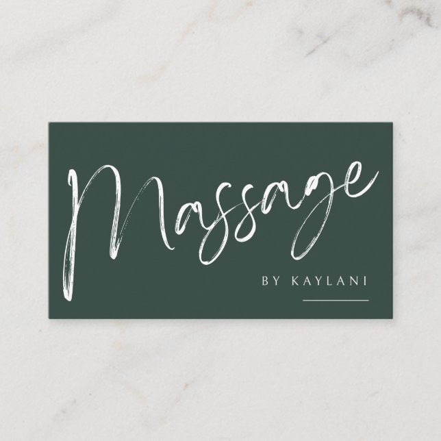Boho Brushed Massage Business Card Body Therapy Visitenkarte (Vorderseite)