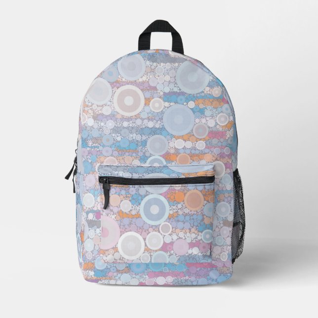 Boho Bubbles Bedruckter Rucksack (Vorderseite)