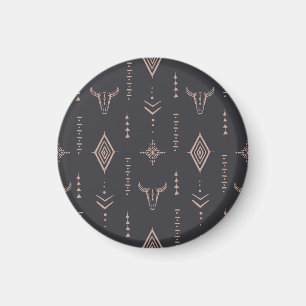 Boho-Büffelschädel, ethnisch nahtlos. Magnet