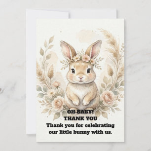 Boho Bunny Baby Shower Dankeskarten   Aquarell Dankeskarte