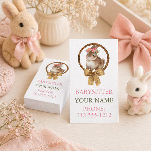 BOHO Bunny Coquette Bow Babysitter Cartes de visit