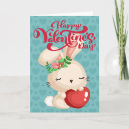 Boho Bunny Happy Valentine's Day Karte
