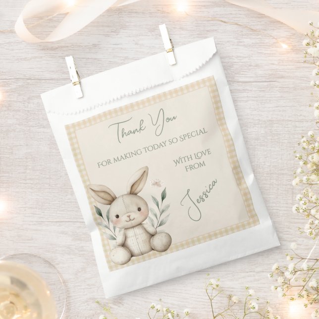 Boho Bunny Neutral Baby Duwer Gevor Geschenktütchen (Ausgeschnitten)