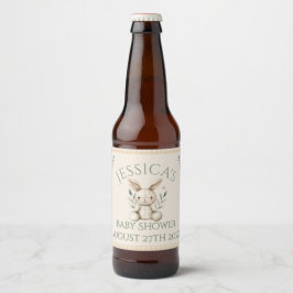 ~Boho Bunny Neutral Baby Shower Bierflaschenetikett