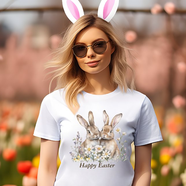 Boho Bunny und eine benutzerdefinierte Nachrichten T-Shirt (Boho Bunny and a custom Message woman's T-Shirt)