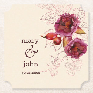 Boho-Burgunderrose-Tracery Untersetzer