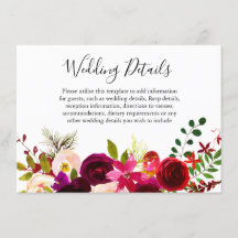 Boho Burgundy Blume Frühjahrs-Hochzeit im Herbst D