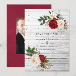 Boho Burgundy - Bohemische Hochzeit in Marsala Flo Save The Date