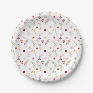 Boho Burgundy Dried Blume Hochzeit im Herbst in Bl Pappteller