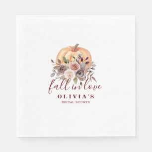 Boho Burgundy Fall Blumenkürbis Brautparty Serviette