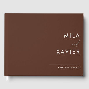 Boho Burgundy Modernes Minimal Wedding Guestbook Gästebuch