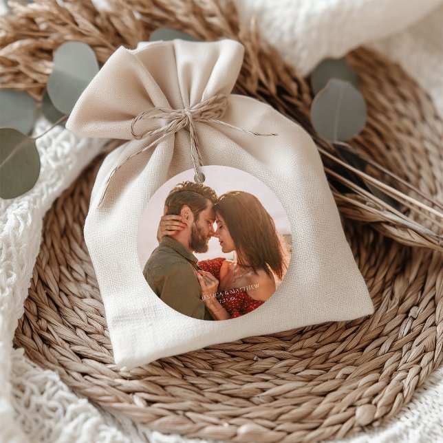 Boho Burgundy Photo Wedding Geschenkanhänger (Von Creator hochgeladen)