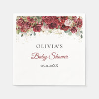 Boho burgundy Rose eucalyptus Babydusche