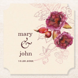 Boho Burgundy Rose Tracery Untersetzer