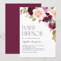 Boho Burgundy und Peach Blume Fall Baby Brunch