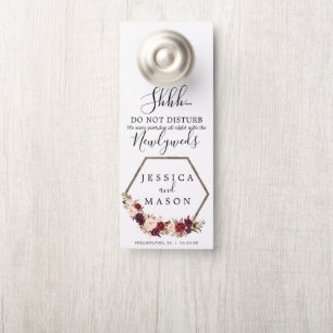 Boho Burgundy Wedding Door Hanger nicht stören Türanhänger