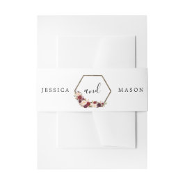 Boho Burgundy Wedding Einladung Bly Bands Einladungsbanderole
