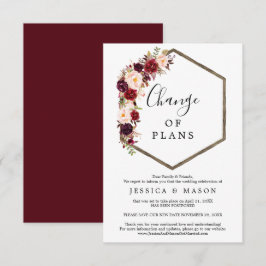 Boho Burgundy Wedding Zurückgestellt Ankündigung