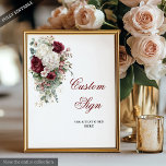 Boho Burgundy White Elegante Blumenzwiebeln Poster<br><div class="desc">✅ Für passende Artikel suchen Sie 208W in meinen Sammlungen ✅ Willkommen Ihre Gäste mit Stil und Eleganz mit diesem hohlen Hochzeitsschild, mit Aquarellbordeauxrosen und Weißrosen mit schimmernden goldenen Blätter. Dieses in einer reichen Palette von Bordeaux, Marsala, Maroon, tiefrot, dunkelrot, weiß und gold gestaltete Blumenschild oder Poster verleiht Ihrem Hochzeitsdekor...</div>